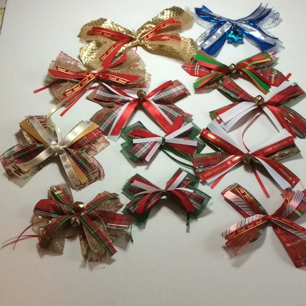Christmas Bows Qty 12 for Gifts Baskets Presents handmade